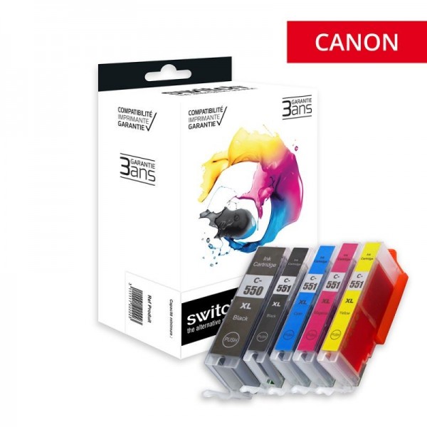 PGI550/CLI551  Pack Compatible Canon - Marque switch