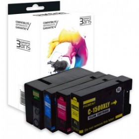 CANON 1500XL - PACK X 4 SWITCH ÉQUIVALENT À CANON PGI1500XL - NOIR CYAN MAGENTA JAUNE