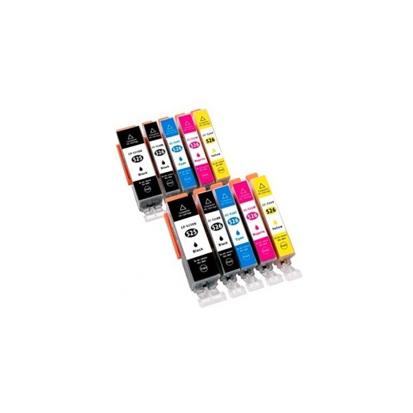 PGI525/CLI526  Cartouches Canon d'encre Compatibles pack de 10