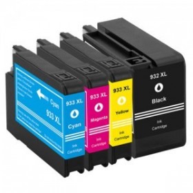 Pack HP 932/933 XL (Noire + Couleurs) Cartouches encre compatibles Grande Capacité