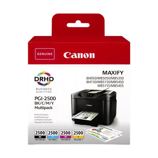 PGI-2500XL - Pack de 4 cartouches de marque Canon - Grande Capacité