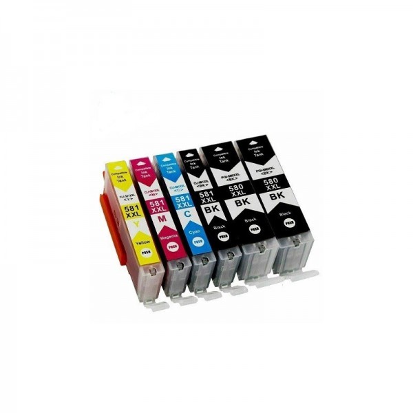 PGI-580XXL / CLI-581XX , pack de 06 Cartouches encre Compatible Canon L Haute Capacité