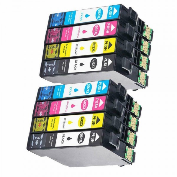 Epson 502 XL Noir - Couleurs - Cartouches d'encre compatible - pack de 8 (2x17ml + 6x14ml)