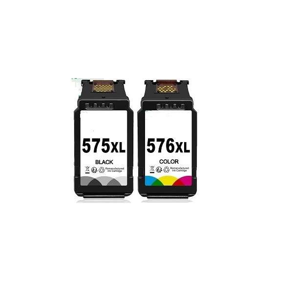 Canon 575XL 576XL Cartouches d'encre compatibles - pack noir-couleur grande capacitéé