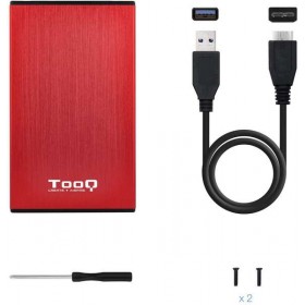 Boîtier externe Tooq pour disque dur/SDD 2,5" jusqu'à 9,5 mm SATA USB 3.0 - Rouge
