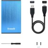 Boîtier externe Tooq pour disque dur/SDD 2,5" jusqu'à 9,5 mm SATA USB 3.0 - Bleu