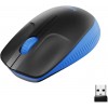 Souris USB sans fil Logitech M190 (1000 dpi) - 3 boutons - Grande taille - Ambidextre - Noir/Bleu