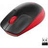 Souris USB sans fil Logitech M190 (1000 dpi) - 3 boutons - Grande taille - Ambidextre - Noir/Rouge