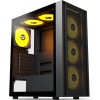 Boitier PC KEDIERS - 6 Ventilateurs PWM préinstallés, boitier de Jeu ATX Mid Tower