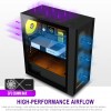 Boitier PC KEDIERS - 6 Ventilateurs PWM préinstallés, boitier de Jeu ATX Mid Tower