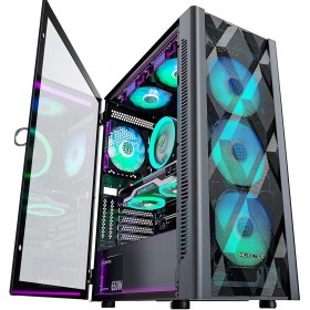 Boitier PC ATX pré-installé avec 6 Ventilateurs PWM ARGB