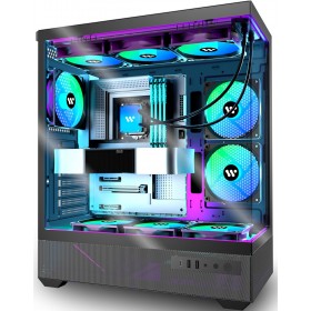 Boitier PC ATX,6 Ventilateurs PWM ARGB préinstallés