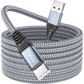 Câble tressée gris USB vers USB-C 3 mètres