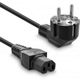 Câble d'alimentation secteur IEC à 90° vers Schuko
