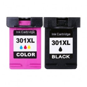 Pack HP301 XL  (Noire +  Couleur)  Cartouches  Remanufacturées   Grande Capacité