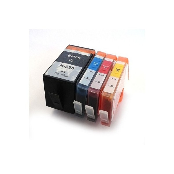 HP 920XL (Noire + 3 Couleurs)  Cartouches encre compatible Grande Capacité
