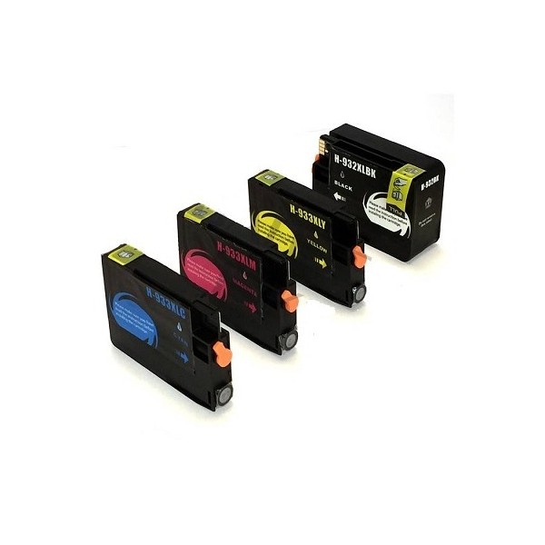 HP 932/933  XL (Noire + Couleurs)  Pack Cartouches encre compatibles Grande Capacité