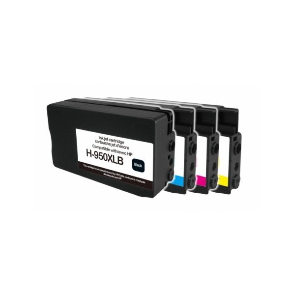 Pack HP950/951 XL (Noire+Couleurs)  Cartouches Remanufacturées Grande Capacité  UPRINT