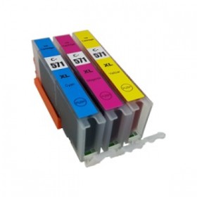 Cartouches encre Compatible Canon CLI-571XL - Lot de 3 couleurs