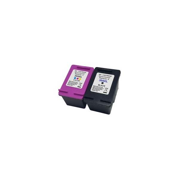 HP 304XL Noir Couleur Cartouche Remanufacturée Grande Capacité