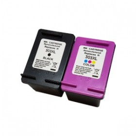 HP 303 XL Noir Couleur PACK Cartouches Remanufacturées Grande Capacité