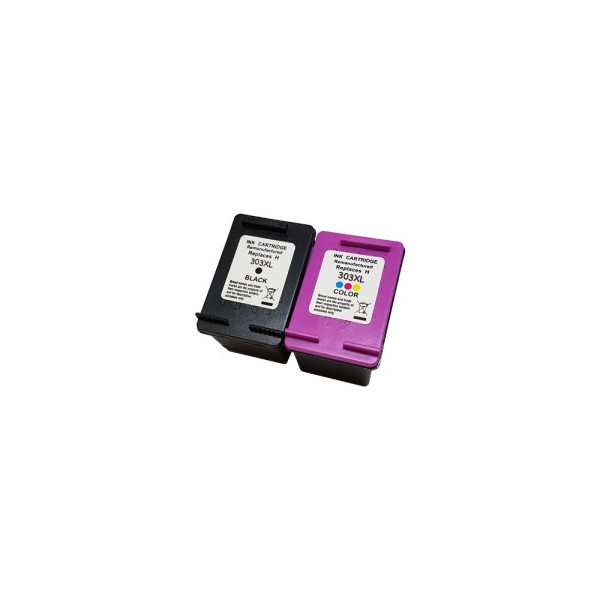 HP 303 XL Noir Couleur PACK Cartouches Remanufacturées Grande Capacité