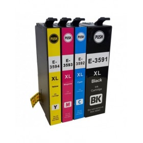 3596 – Cartouche d’encre équivalent EPSON T3596 compatible « CADENAS » PACK 4 COULEURS XL
