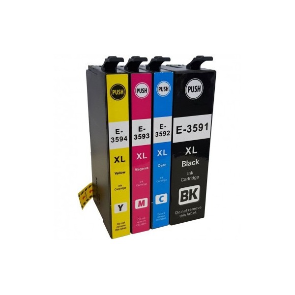 3596 – Cartouche d’encre équivalent EPSON T3596 compatible « CADENAS » PACK 4 COULEURS XL